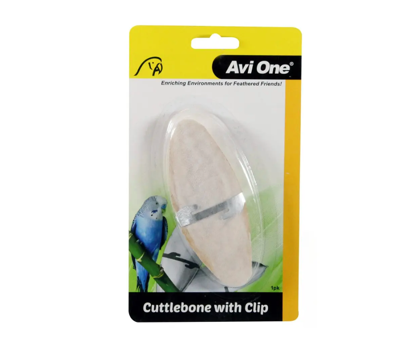 Cuttlebone with Stainless Steel Clip