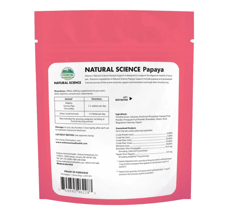 Oxbow Natural Science Papaya Support 33g